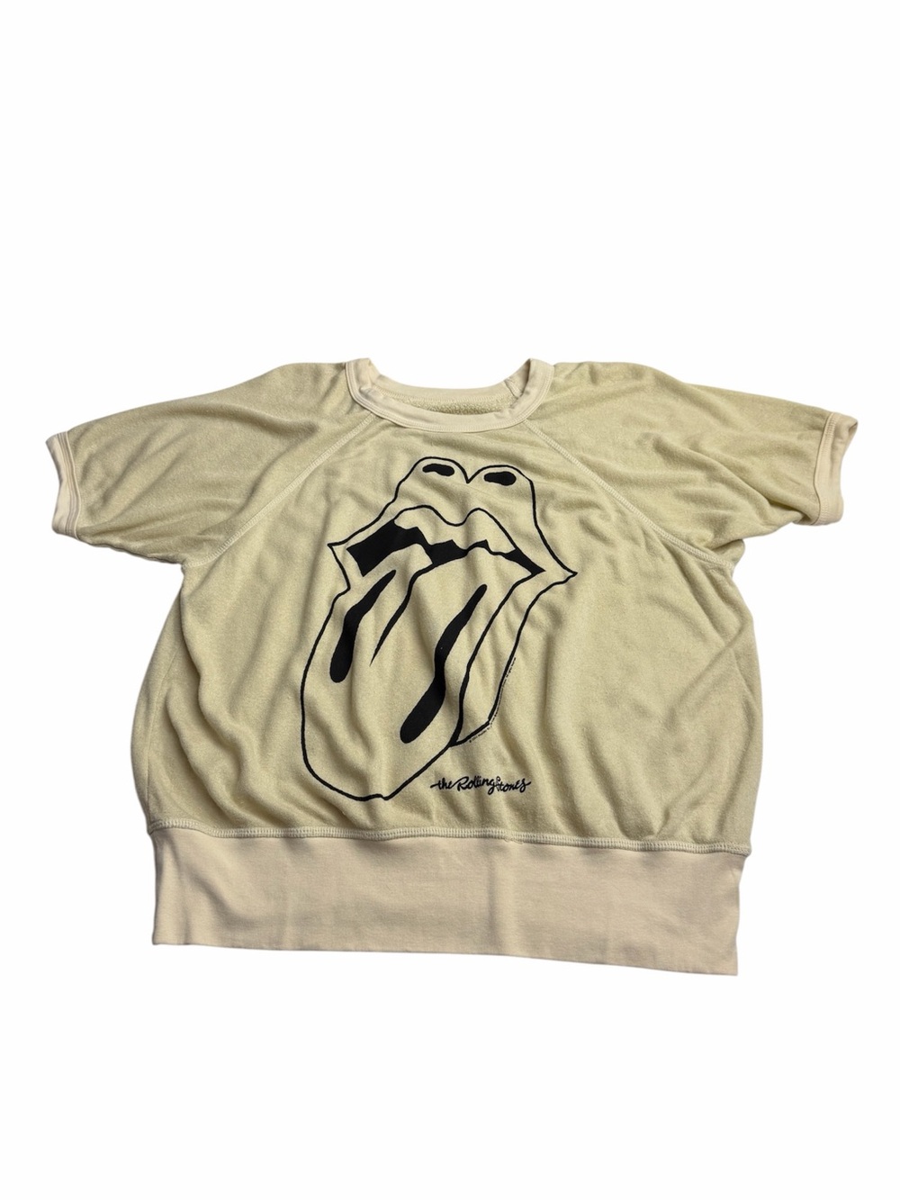 People of Leisure Rolling Stones Cream Short Sleeve Terry Top Tee Size XL